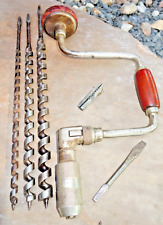 Vintage MILLERS FALLS  No. 731-12”Bit Brace , Flathead screwdriver ,3 drill bits picture