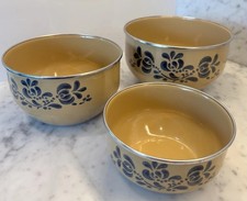 Vintage Pfaltzgraff Folk Art Enamelware Nesting Mixing Bowls - Set of 3 picture
