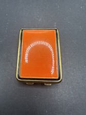 Vintage D.R.G.M. Art Deco Orange Compact Enamel   Plate  Made In Germany picture