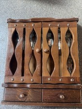 Vintage MCM Wood Spice Cabinet Wall Rack 14” Height And 11.75” Wide picture