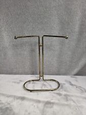 Vintage 10” Gold Tone Metal Hand Towel Rack Bath Double Sink Counter Top picture