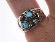 sz8.75 vintage Native American sterling/turquoise ring picture
