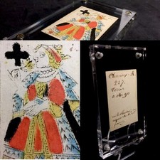 1700’s Historic Antique Playing Cards Woodcut Hand Scripted Document Artifact picture