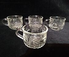 4 Jeanette Fruit Pattern Glass Punch Cups 2.25