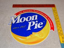 VINTAGE MOON PIE SINCE 1917 MARSHMALLOW SANDWICH METAL FOOD SNACK GAS & OIL SIGN picture