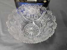 Shannon “Designs of Ireland” 24% Leaded Crystal Floral Bowl~Made In Slovakia Box picture