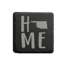 Oklahoma Slate Coaster Set – “The Sooner State” | Laser Engraved Slate | Set of picture