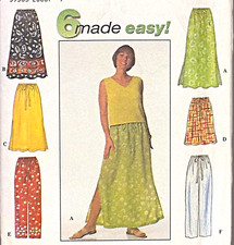Vtg 1997 Simplicity 7513 Pull-On Pants and Skirts with Drawstring and Elastic FF picture