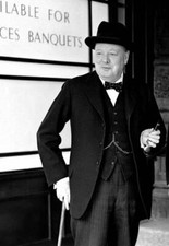 British politician Winston Churchill wearing suit hat Caxton Hall - 1930s Photo picture