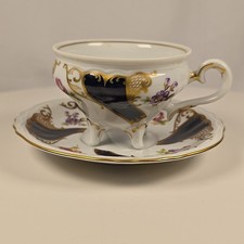 Vintage Echt Weimar Kobalt Footed Tea Cup Saucer Set GDR Germany #12 picture