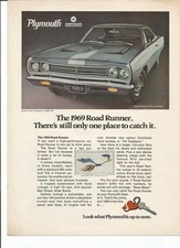 Original  1969 Plymouth Road Runner 2 door hardtop vintage print ad picture