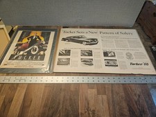 Vintage 1948 Tucker Car Print Ad Gallery Stamped & 1988 Movie Poster Original picture