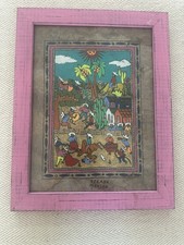 Vintage Yelapa Mexico Folk Art Painting - Bullfight Fiesta picture