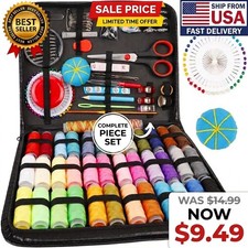 Complete Sewing Kit Set With Threads Needles Scissors Tape Measure DIY Handcraft picture