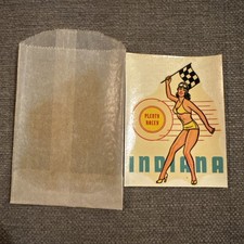 Indiana “Plenty Racey” Racing Vintage 1940s pin-up Luggage Water Decal  *READ* picture