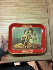 Vintage 1973 Coca Cola Metal Serving Tray 1934 Couple Reproduction Advertising picture