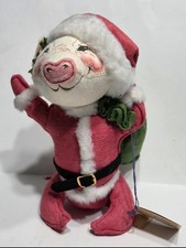 Vintage Annalee Mobilitee Christmas Santa Pig Doll (10-Inch, 1990/1991) picture