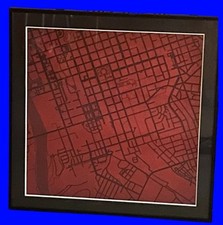 South Carolina Campus Map Wall Art Framed 14x14 Columbia SC Decor University Art picture