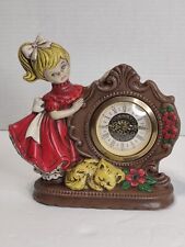 Vintage Narco German Wind Up Clock Ceramic Little Girl. Works picture