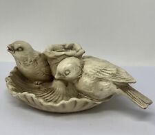 Vintage Wolin BIRD PAIR CANDLE HOLDER 1950s Japan Off White Beige Ceramic picture