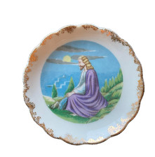 Noritake Allard Saucer Plate Jesus Christ Religious Art Vintage Made Japan picture
