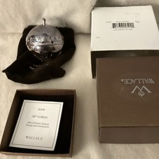 2008 Wallace Annual Silver-Plated Sleigh Bell Ornament 38th Edition picture