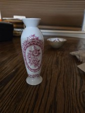 Vintage Pink Transferware Floral Bud Vase picture