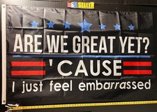 Donald Trump Sucks Flag FREE USA Ship Are We Great Yet Liar Democrat Sign 3x5’ picture