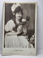 Antique 1910s RPPC Postcard Jrma Winter Actress Teddy Bear Becker & Maass UNUSED picture