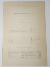 1909 RR document WARREN STREET RAILWAY electric trolley streetcar Warren PA picture