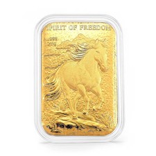 24K Yellow Gold Spirit of Freedom Emboss Sheet 31x45.5mm 10mg picture