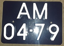 VINTAGE NETHERLANDS DUTCH LICENSE PLATE SQUARE BLUE/WHITE picture