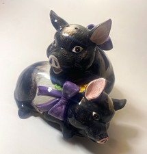 Vintage Fitz & Floyd Hampshire Hogs Pig Salt and Pepper Shakers Set picture