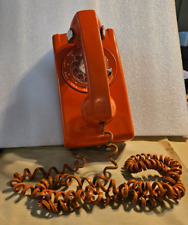 Wall Rotary Telephone Phone ORANGE ITT Untested Vintage 70’s MCM picture