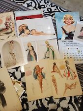 Huge Lot 60 Piece Original Pin Up Calendar Pages Toppers Vargas Advertising Girl picture
