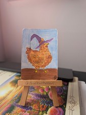 ACEO, Art Card, Calendar Chicken, Hand Painted & Signed Acrylic Original picture