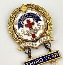 St Mary's Catholic Bible School Attendance Pin Brooch Little Cross System picture