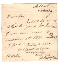 Henry Brougham, 1st Baron (1778-1868) Signed Note / Autograph British picture