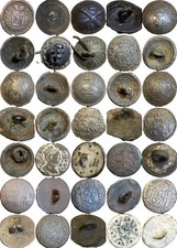 Historic Lot Of 17 European Military & Livery Buttons 1795-1918 picture
