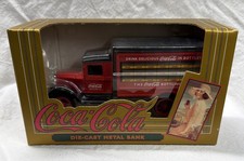 1993 Coca-Cola Coin Bank Bottle Delivery Truck ERTL Diecast Metal New In Box picture