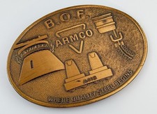 Vtg BOF Armco Steel Ashland Works KY Kentucky Belt Buckle Demolished Factory picture