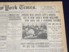 1917 MAY 10 NEW YORK TIMES - FRENCH WAR ENVOYS CITY'S GUEST - NT 9139 picture