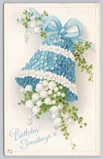 1913 Valdez Alaska Birthday Greetings Floral Bell Postcard Trapping Letter picture