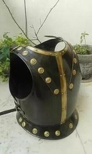 Medieval Black Steel Cuirass Armor with Brass Rivets – Handmade Knight Chestplat picture