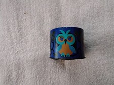VINTAGE WISE OWL MONEY BOX,MELROSE,METALBOX,LEAF BORDER picture