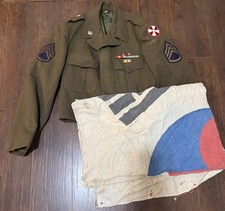 Korean War 8th Army 630th Engineer Battalion Ike Jacket And South Korean Flag picture