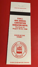 RMS 40th Annual Convention 1980 Matchbook Cover Sheraton Hartford CT Vintage picture