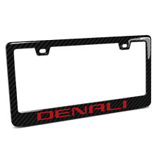 GMC Denali in Red in 3D Real Carbon Fiber Finish ABS Plastic License Plate Frame picture