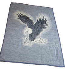 Vintage Biederlack USA American Eagle In Flight Reversible Blanket 72