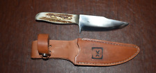 VINTAGE NK NOLAN CUSTOM 4.5'' BLADE BONE ANTLER KNIFE WITH SHEATH picture